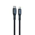 Porodo Type-C to Lightning Braided PD Cable 1.2m 3A, Fast Charging, Data Sync, Super Durable, Compatible with iPads, iPhones and AirPods/AirPods Pro to USB Type C Cable interface - Black