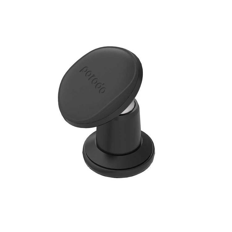 Porodo Mini Magnetic Car Mount ( Stick-On Holder ) Support All Mobile Phone Devices, 360 Degree Rotatable, Strong Magnetic Phone Holder, Easy Installation Car Mount - Black