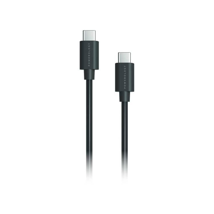 Powerology PVC Type-C to Type-C PD Cable 2M, Fast charge Cable, Data Sync, Super Durable, USB C to USB C 2.0 Cable Compatible for MacBook Pro 13" 15", MacBook Air, iPad Pro 12.9"