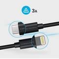 Powerology USB C to Lightning P3BCLBK Fast Charging 3m Cable - Black