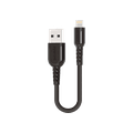 Porodo Metal Braided Micro USB Cable 0.25m, Fast Charging, Data Sync, Super Durable, Compatible with Samsung, Huawei, Ulefone, Nokia, Sony - Black