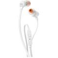 JBL T110 Wired Universal In-Ear Headphones, Pure Bass Sound, Tangle-free, One Button Remote with Microphone, Headset Compatible with All Devices - White