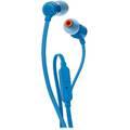 JBL T110 Wired Universal In-Ear Headphones, Pure Bass Sound, Tangle-free, One Button Remote with Microphone, Headset Compatible with All Devices - Blue