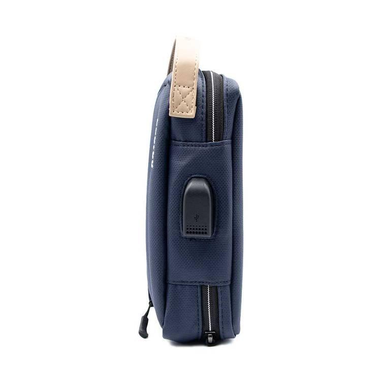 حقيبة تخزين جلدية مريحة من بوردو مقاس 8.2 بوصة مع مقبض ، حقيبة رفيعة خفيفة الوزن ، سهلة الحمل ، مناسبة للخارج ، الأعمال ، المكتب ، المدرسة - أزرق