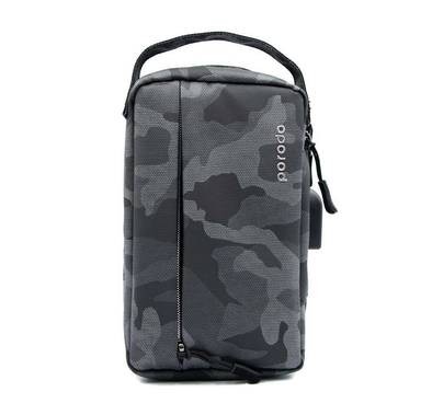 Porodo Convenient Leather Storage Bag 8.2" with Handle, Lightweight Slim Pouch, Easy for Carrying, Suitable for Outdoor, Business, Office, School - Black Camo