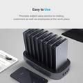 Powerology 8in1 Power Bank Station 8000mAh With Built-in Cable, Portable Power Bank and 1 Rapid Recharging Station Compatible iPhone Devices, Type C Charging Ports - Black
