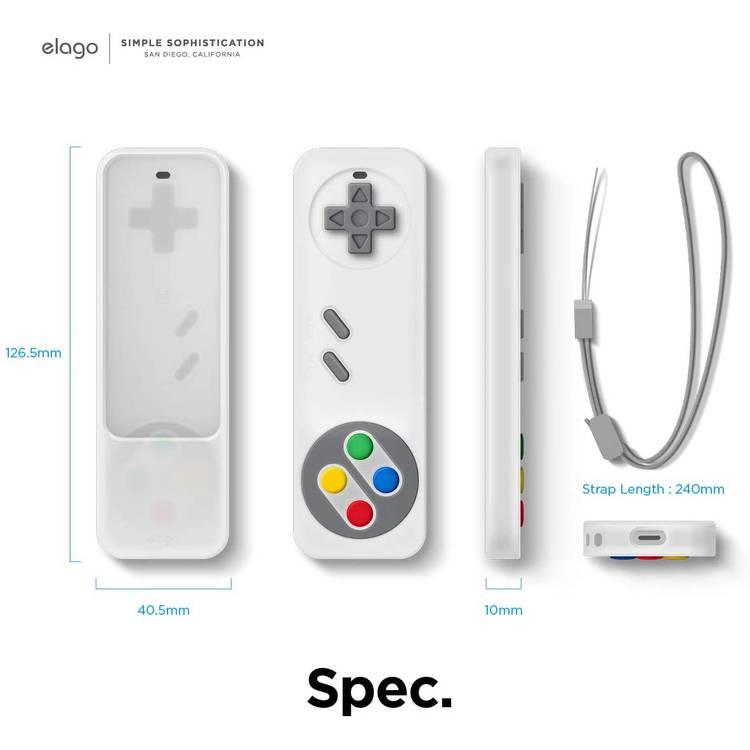 Elago R4 Retro Apple TV Remote Case with Apple TV Siri Remote 4K 5th / 4th Generation, Classic Controller Design [Non-Functional], Extra Protection, Lanyard Included Nightglow Blue