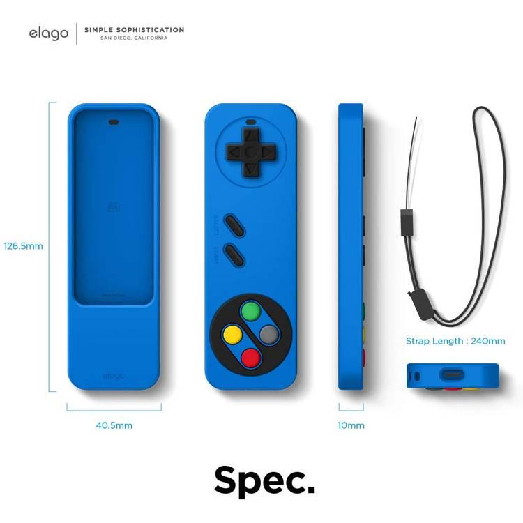 Elago R4 Retro Apple TV Remote Case Compatible with Apple TV Siri Remote 4K 5th / 4th Generation, Classic Controller Design [Non-Functional], Extra Protection, Lanyard Included - Blue