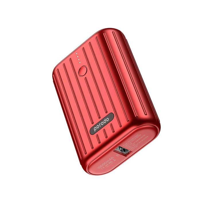Porodo Power Bank, PD Ultra-Compact Portable PowerBank 10000mAh 18W Power Delivery & Quick Charge C3.0 - Red