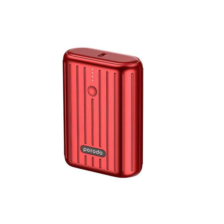 Porodo Power Bank, PD Ultra-Compact Portable PowerBank 10000mAh 18W Power Delivery & Quick Charge C3.0 - Red