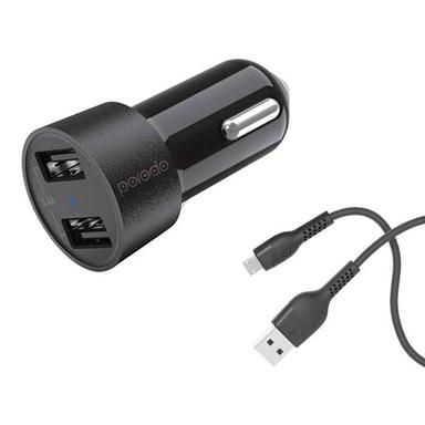 Porodo Dual USB Car Charger 3.4A with...