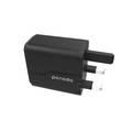 Porodo USB-C Charger, Dual Port Wall Charger Power Delivery 20W + Quick Charge 3.0 UK 3pin Plug, Fast Charging Adapter with Built-in Protective Mechanism & Fire Retardant - Black