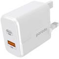 Porodo USB C Charger, Dual Port Wall Charger PD 18W + QC3.0 UK with Braided Type-C to Lightning PD Cable 1.2m Compatible with iPhone 12 Pro Max, 12 Pro, 12, 12 Mini