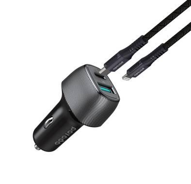 Porodo Dual Port Car Charger QC3.0 36W with Braided Type-...