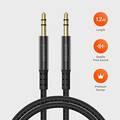 Porodo Metal Braided AUX Cable 1.2M, Quality Pure Sound, 3.5mm Jack Male to Male Auxiliary Audio Stereo Connector with iPhone, iPad, Car, Headphones, Tablet, Home Stereo Black