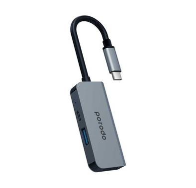 USB-C HUB Porodo PD-4K31C-GY USB-C HUB, USB C to HDMI Multiport Adapter - Grey