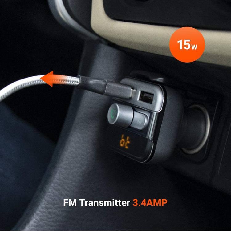 Bluetooth FM Transmitter FMBT17 Micro SD Card Slot & Microphone - Black