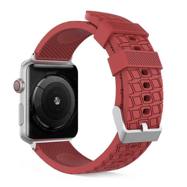 AhaStyle Tire Texture Premium Silicone Watch Band Compatible for Apple Watch 40mm, Fit & Comfortable Replacement Wrist Band, Adjustable Straps - Dark Red