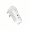 Porodo Lifestyle Dual USB-Port Smart Wifi Plug Set Schedule UK 16A with Voice Control Compatible with Amazon Alexa & Google Home Assistant, Wall Smart Plug Socket - White