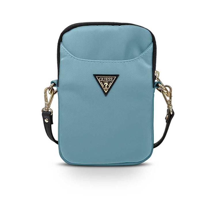Guess Nylon Phone Bag with Metal Triangle Logo & Adjustable