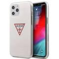 CG Mobile Guess PC/TPU Triangle Logo Hard Case, Shock-Absorption & Drop Protection for iPhone 12 / 12 Pro ( 6.1" ) Officially Licensed - White