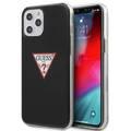 CG Mobile Guess PC/TPU Triangle Logo Hard Case, Shock-Absorption & Drop Protection for iPhone 12 Pro Max (6.7")  Officially Licensed - Black
