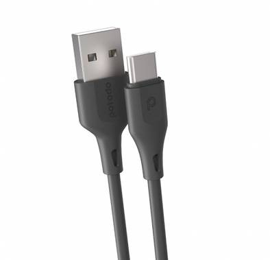Porodo PVC Type-C Cable 3A 3m, Durable Design, Fast Charge & Sync Data Connector, USB-C Cord Compatible for Type-C Devices, Safe & Reliable Cable - Black