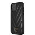 CG Mobile Guess PU V Quilted Hard Case, Shock-Absorption & Drop Protection for iPhone 12 / 12 Pro ( 6.1" ) Officially Licensed - Black