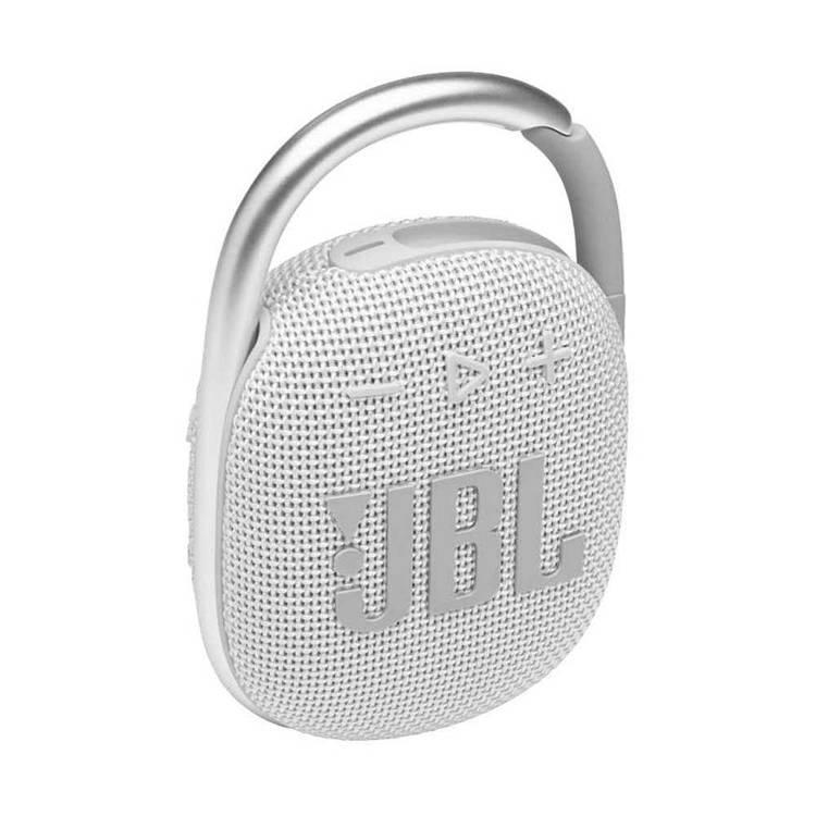 JBL Clip 4 Ultra-Portable Wireless Bluetooth Speaker with Carabiner, IP67 Waterproof & Dustproof Feature, 10-hours Battery Life - White