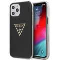 CG Mobile Guess PC/TPU Metallic Triangle Hard Case, Shock-Absorption & Drop Protection for iPhone 12 Pro Max (6.7")  Officially Licensed - Black