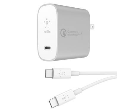Type C Cable Belkin F7U074my04-SLV Type-C USB-C Home Charger + Cable 27W - Silver