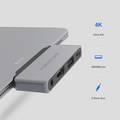 Powerology USB C Hub, 4 in 1 USB C iPad Pro Hub Adapter with 4K HDMI,Adapter with 3.5mm Headphone Audio Jack, USB 3.0, USB C PD Charging, iPad Pro 2021/2020 Microsoft Surface Pro (Gray)