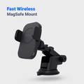 Powerology Car Phone Holder Magsafe Wireless Charger Automatic Clamping 15W/7.5W Fast Charging - Black