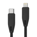 Powerology Fast Charging Cable, [MFi Certified] USB C to Lightning Braided Fast PD Charge 2 meter / 6.6 feet with iPhone 12 Pro Max/12 Mini/12, 11 Pro Max/11 Pro/11, XS Max/XS/XR/X, 8 Plus/8 (Black)