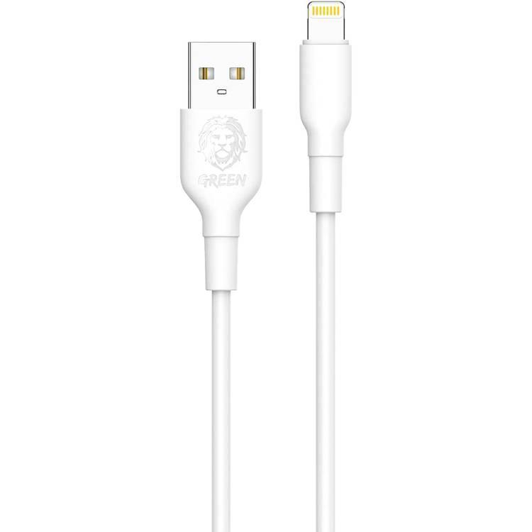 Green Lion Charging Cable, PVC USB-A to Lightning Cable 2A, Fast Charging, Ultra-Fast Sync Charge Cable, Over-Current Protection Lightning Cord 3 M
