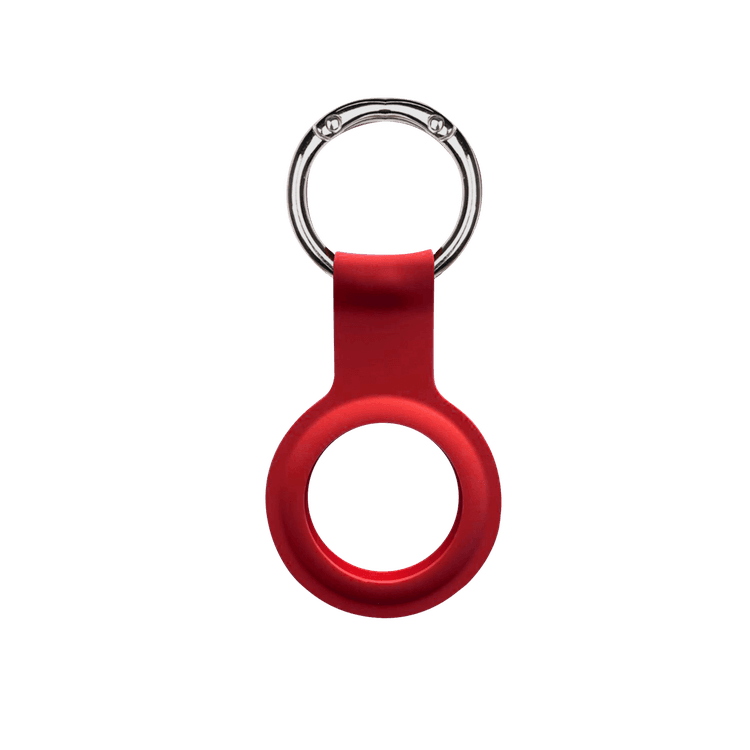 Devia Silicone Case with Key Ring Compatible with AirTag, Anti-Scratch Case, Protective Skin Cover, Easy to Carry Anti-Lost Holder Suitable for AirTag Bluetooth Tracker Red