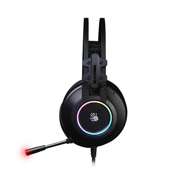 Bloody G528C Gaming Headset 7.1 Virtual Sound with Environmental Noise Cancellation, Omni-Directional Mic. Auto-Adjusting Headband, Tangle-Free Cable - Black