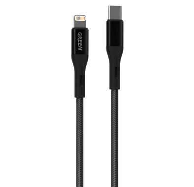Green Lion Charging Cable, Braided Type-C Cable to Lightning Cable 2A 1.2m, Fast Charging Cord, Ultra-Fast Sync Charge Cable, Over-Current Protection, Data Cable 