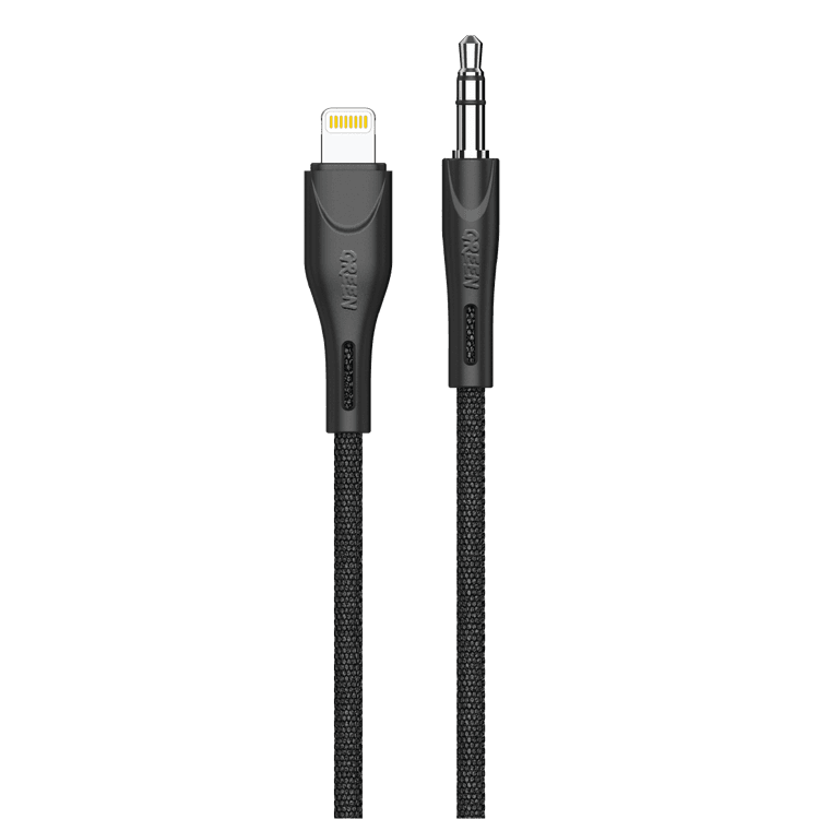 Green Lion Audio Cable, Braided Lightning to 1.2meter, Male Aux Stereo Audio Cable Headphone Jack Adapter, Car Aux Audio Cable 