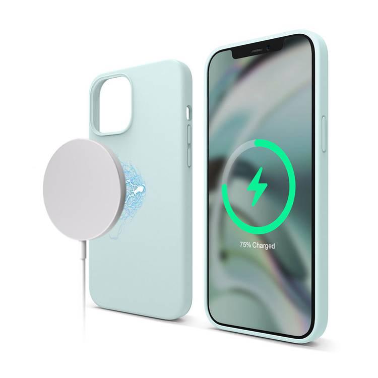 Elago Silicone Case Suitable with MagSafe, Back Shield Case Compatible for iPhone 12 / 12 Pro (6.1") Anti-Scratch, Easy Access to All Ports - Green