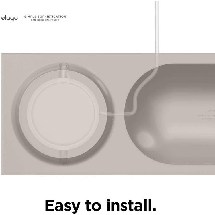 elago Charging Tray with MagSafe Charger Magnetic Wireless Charger Tray, with iPhone 12, Pro, Pro Max, Mini and other Wireless Chargers phones [Magsafe Not Included] Stone