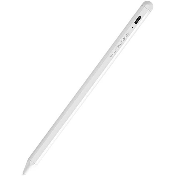 فيفا مدريد غلايد + قلم رصاص مغناطيسي من الألومنيوم ، رفض راحة اليد ، مستشعر ذكي للحساسية ، متوافق مع ابل iOS 12.2 وما فوق ايباد برو 11 و 12.9 بوصة / ايباد 7th Gen / ايباد  6th Gen - أبيض