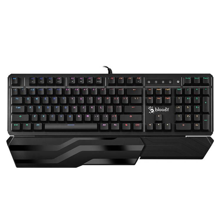 Bloody B975 Gaming Keyboard Linear Optical Switch - Light & Instant Feedback | Fastest Keyboard Switches in Gaming | Water Resistant | RGB lighting | Detachable Wrist-Rest | Brown