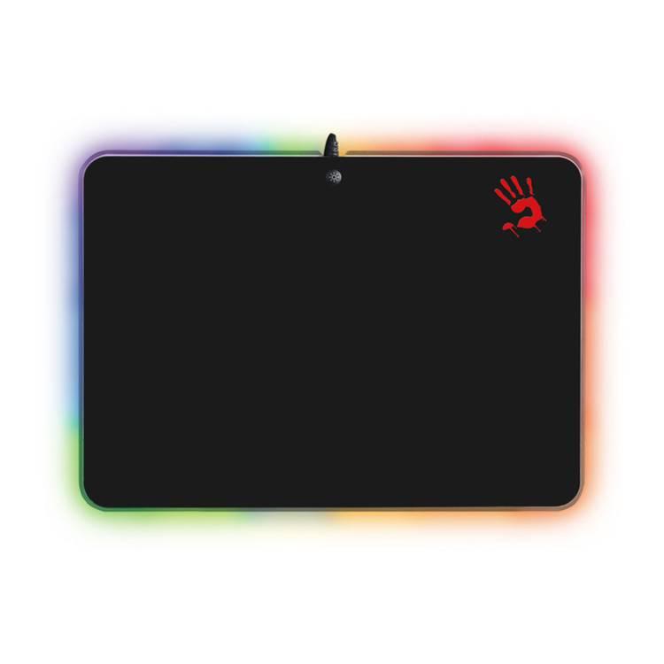 لوحة ماوس ألعاب بلودي MP-50RS RGB ، زر تبديل LED ، سطح أملس للغاية ، قاعدة مطاطية مانعة للانزلاق ، كابل مضفر ، سطح قماش مقاوم للماء - أسود