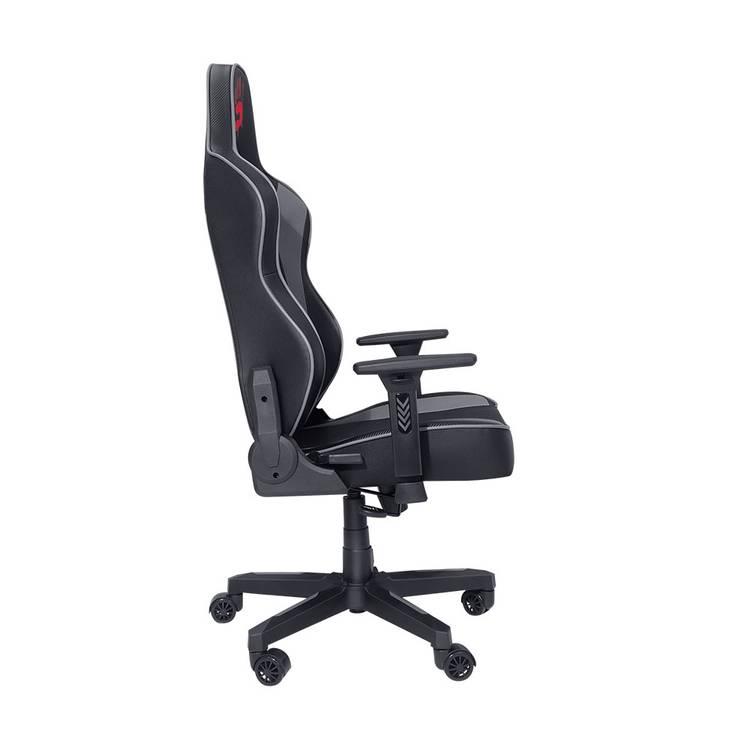 Bloody Gaming Chair, Ergonomic Backrest, High-Density Foam Cushion, 3D Adjustable Armrests, Class 4 Hydraulic Piston, Soft & Reliable Pillow - Black / Gray
