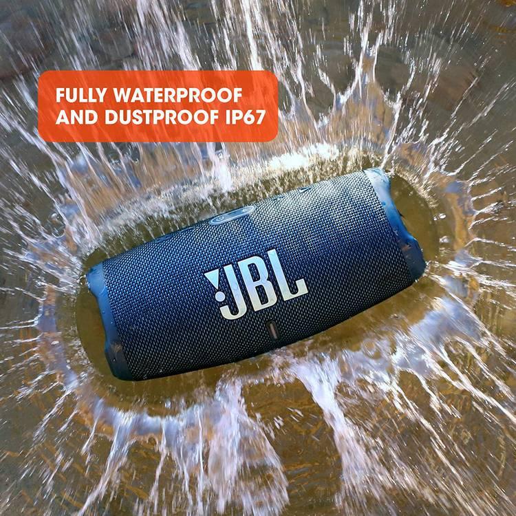 JBL Charge 5 Portable Waterproof Bluetooth Speaker with Built-in Powerbank, 20 Hours Playtime, IP67 Waterproof & Dustproof Feature - Gray