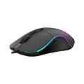 Porodo Gaming Mouse 7D Wired, 6 Breathing RGB, Rubberized Surface, Tracking Speed 28 IPS upto 6400 DPI Macro Software Function - Black