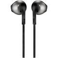 JBL T205 In-Ear Wired Headphones, Pure Bass Sound, Tangle-free, Ergonomic Earbuds, One-Button Remote with Microphone - Black