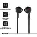 JBL T205 In-Ear Wired Headphones, Pure Bass Sound, Tangle-free, Ergonomic Earbuds, One-Button Remote with Microphone - Black