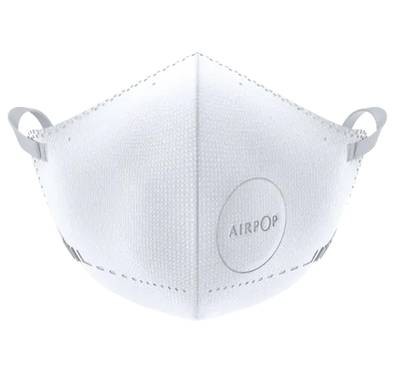 Airpop Kid Reusable Kids Face Mask, 4-Layer Filter Face Coverings for Children, Contoured Fit, Folding Adjustable Face Mask, Kids Face Masks (4pcs) for Pollutant Protection - White